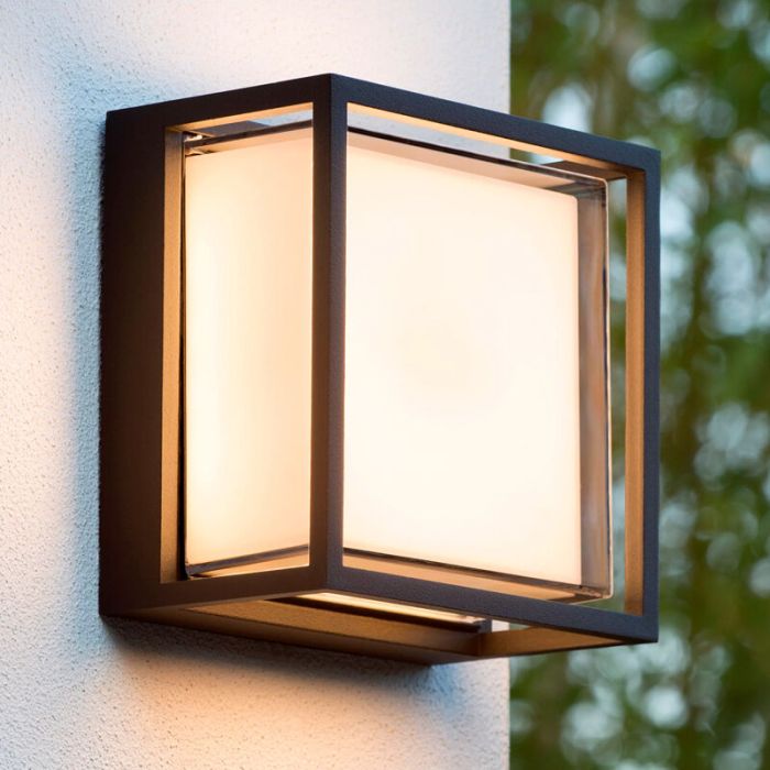 Schwarze Außenleuchte Modern, Singa, 9,6W, 2700K LED, IP54