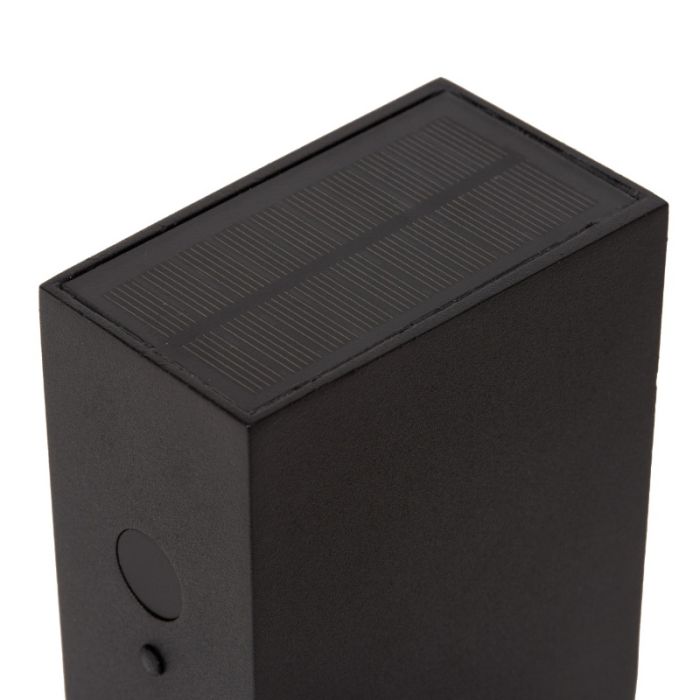 Schwarze Solar Außen Wandleuchte Modern, Bolton, 1W, 2850K LED, IP54