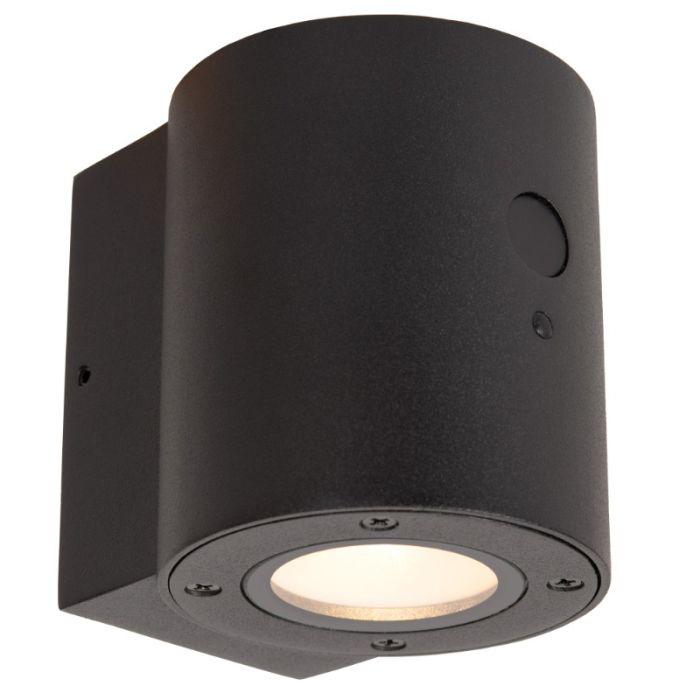 Schwarze Solar Außen Wandleuchte Modern, Perth, 1W, 2850K LED, IP65