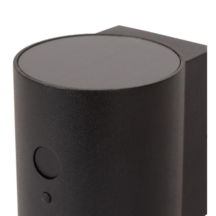 Schwarze Solar Außen Wandleuchte Modern, Perth, 1W, 2850K LED, IP65