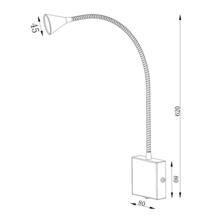 Schwarze Wandleuchte Modern, Buddy, 3W, 4000K LED, mit Schalter