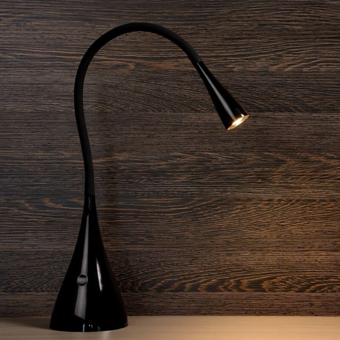 Schwarze Schreibtischlampe Modern, Zozy, 3W, 3000K LED, mit Touch-Dimmer