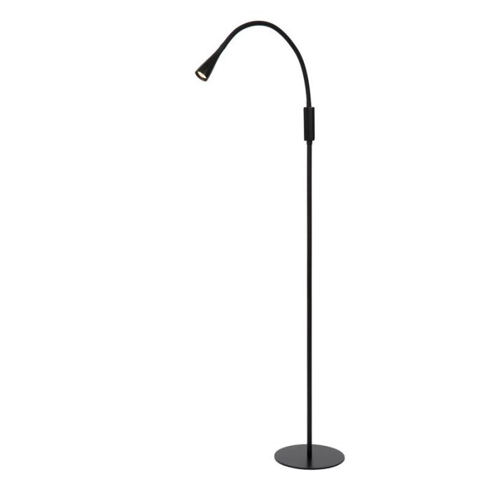 Schwarze Leselampe Stehlampe Modern, Zozy, 3W, 3000K LED, 3-stufig dimmbar