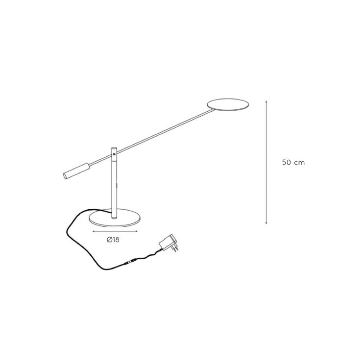 Schwarze Schreibtischlampe Modern, Anselmo, 9W, 3000K LED, mit Touch-Dimmer