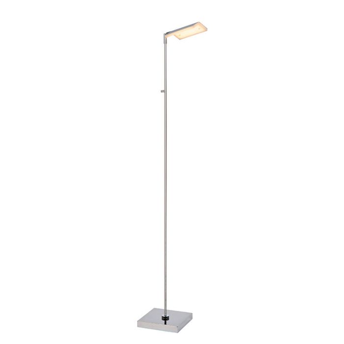 Chrom Leselampe Stehlampe Modern, Aaron, 12W, 2700K LED, mit Touch-Dimmer
