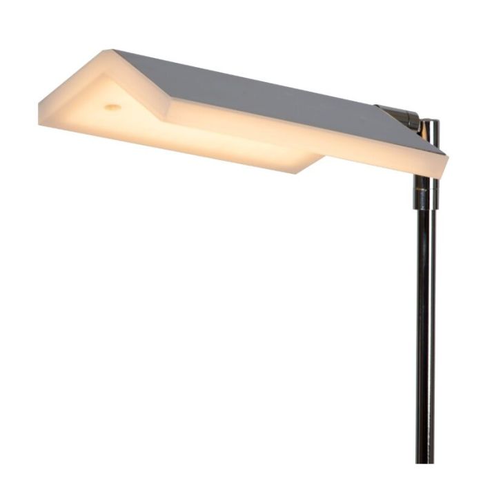 Chrom Leselampe Stehlampe Modern, Aaron, 12W, 2700K LED, mit Touch-Dimmer