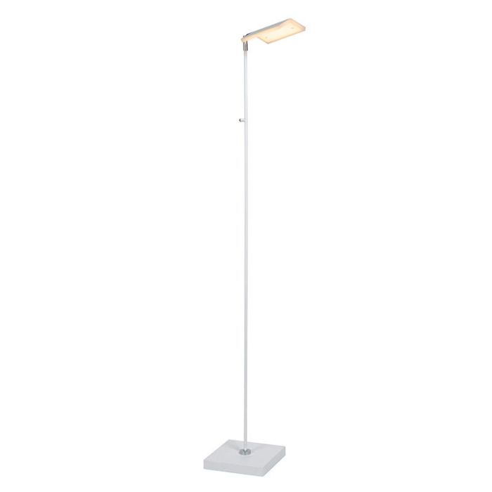 Weiße Leselampe Stehlampe Modern, Aaron, 12W, 2700K LED, mit Touch-Dimmer