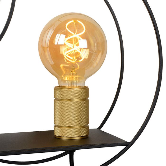 Goldene Wandleuchte Retro, Circle, mit Schalter