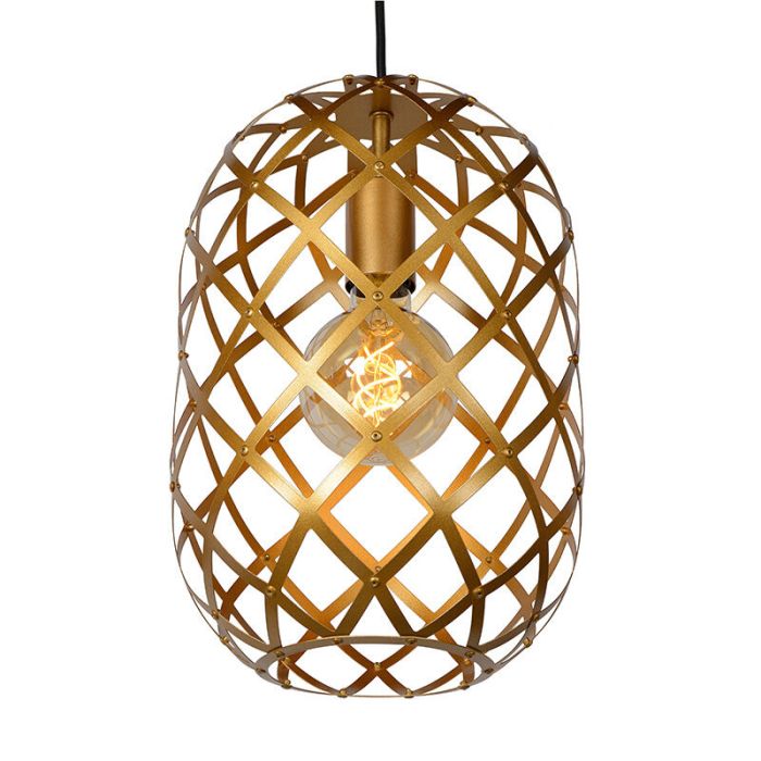 Goldene Pendelleuchte Modern, Wolfram