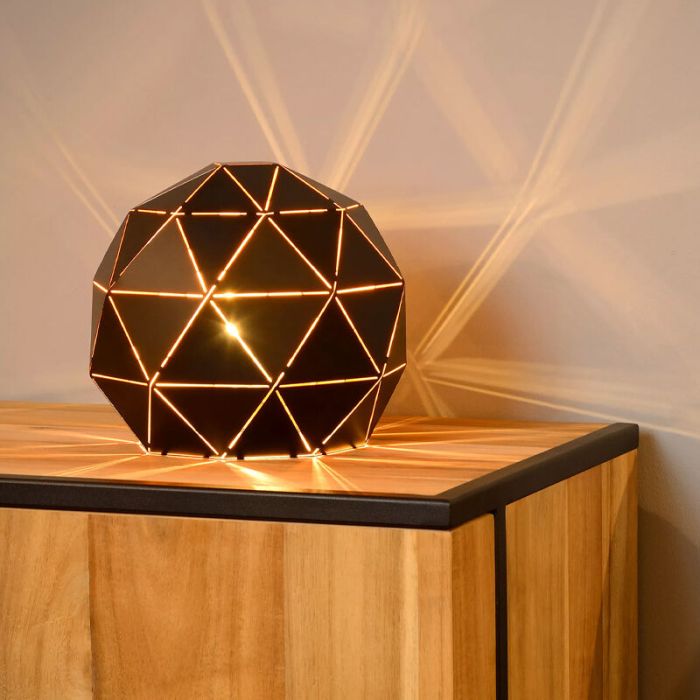 Schwarze Tischleuchte Modern, Otona, mit Schalter