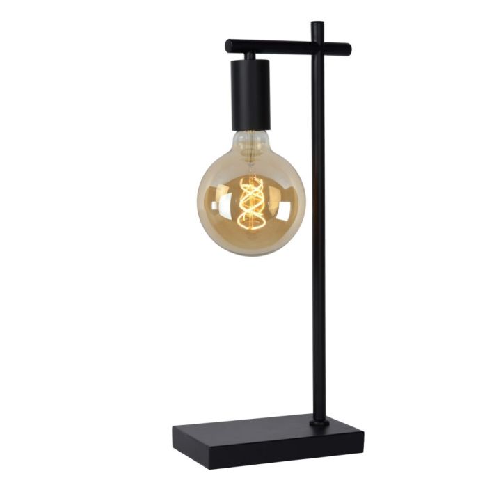 Schwarze Tischleuchte Modern, Leanne, mit Schalter