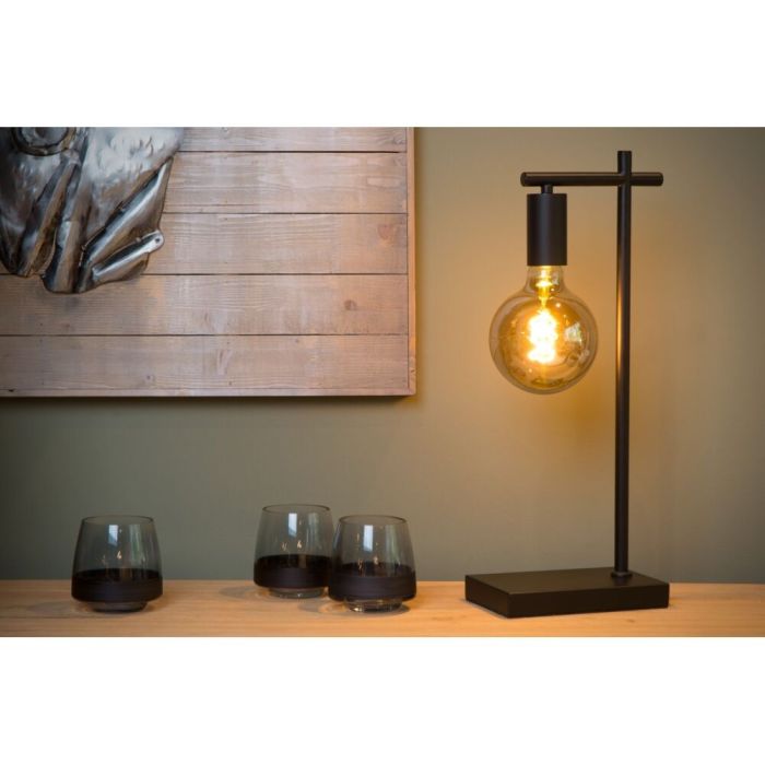 Schwarze Tischleuchte Modern, Leanne, mit Schalter
