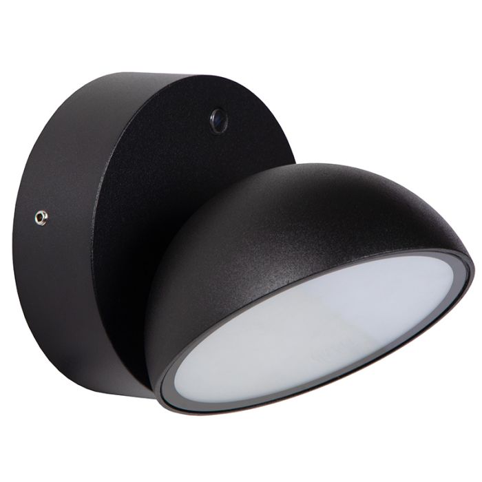 Schwarze Außen Wandleuchte mit Dämmerungsmelder Modern, Finn, 12W, 3000K LED, IP54