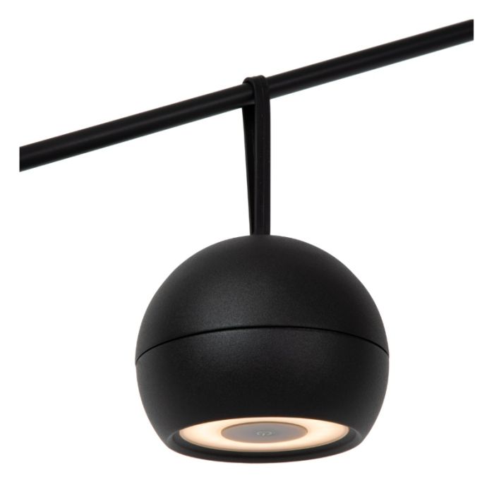 Schwarze aufladbare Wandleuchte Modern, Lunex, 2W, 3000K LED, IP54, mit Schalter