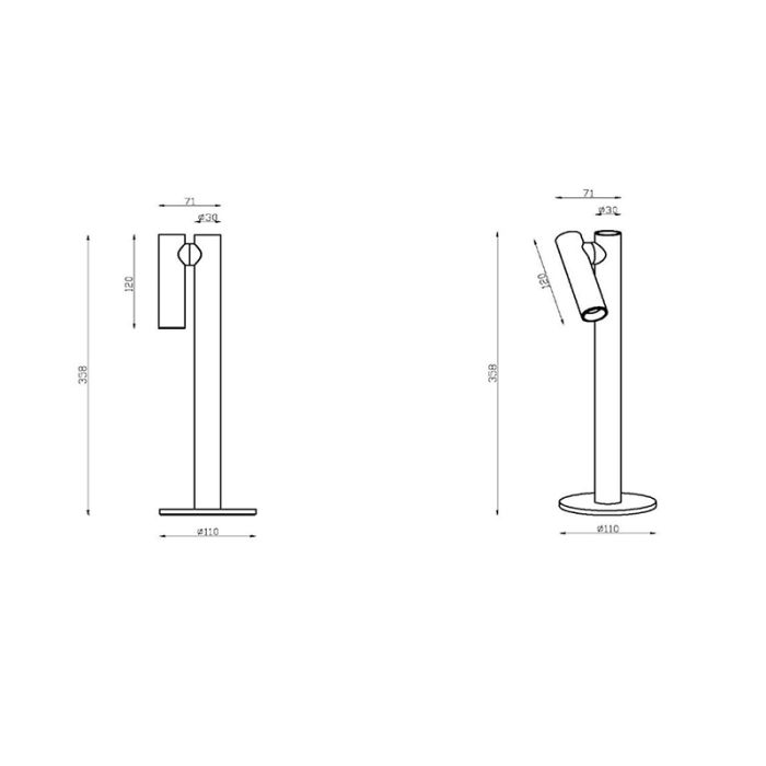 Schwarze aufladbare Tischlampe Modern, Antrim, 2,2W, 2700K LED, IP54, mit Touch-Dimmer
