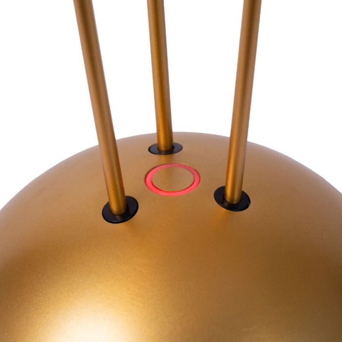 Messing aufladbare Außen Tischlampe Modern, Renee, 2,2W, 2700K LED, IP54, mit Touch-Dimmer
