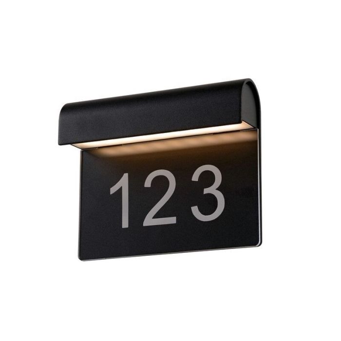 Schwarze Hausnummer Beleuchtung Modern, Thesi, 6W, 3000K LED, IP54