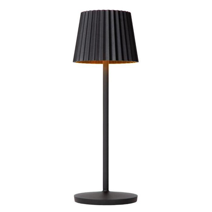 Schwarze Außen Tischleuchte Landhaus, Justine, 2W, 2700K LED, IP54, mit Touch-Dimmer
