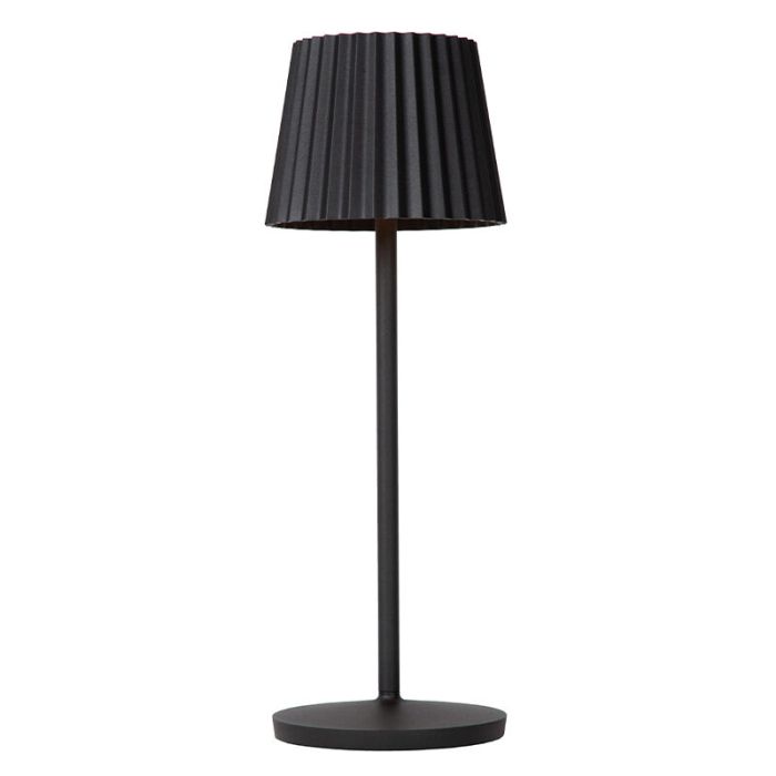 Schwarze Außen Tischleuchte Landhaus, Justine, 2W, 2700K LED, IP54, mit Touch-Dimmer