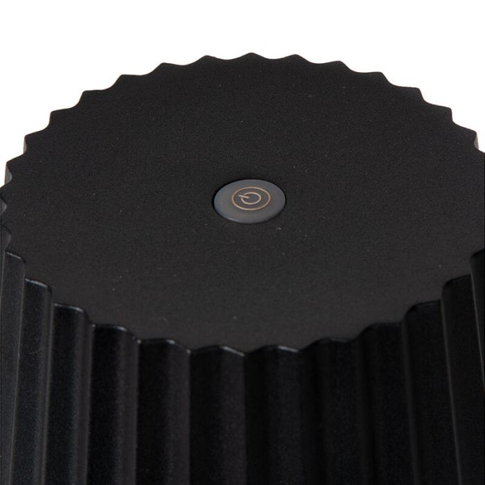 Schwarze Außen Tischleuchte Landhaus, Justine, 2W, 2700K LED, IP54, mit Touch-Dimmer