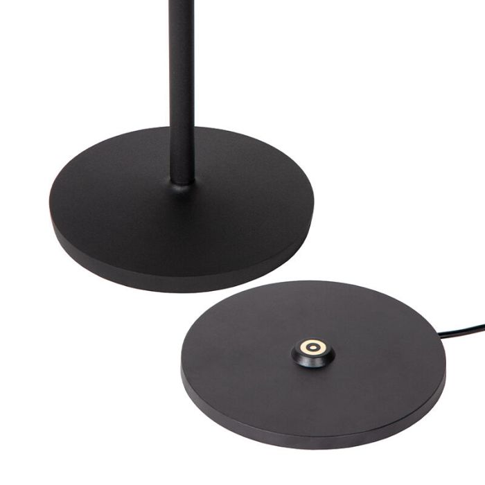 Schwarze Außen Tischleuchte Landhaus, Justine, 2W, 2700K LED, IP54, mit Touch-Dimmer