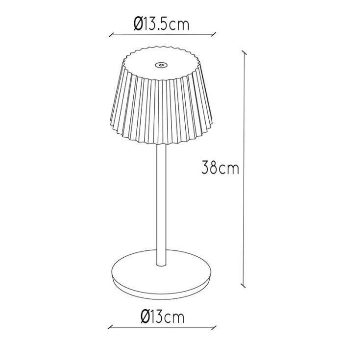 Schwarze Außen Tischleuchte Landhaus, Justine, 2W, 2700K LED, IP54, mit Touch-Dimmer