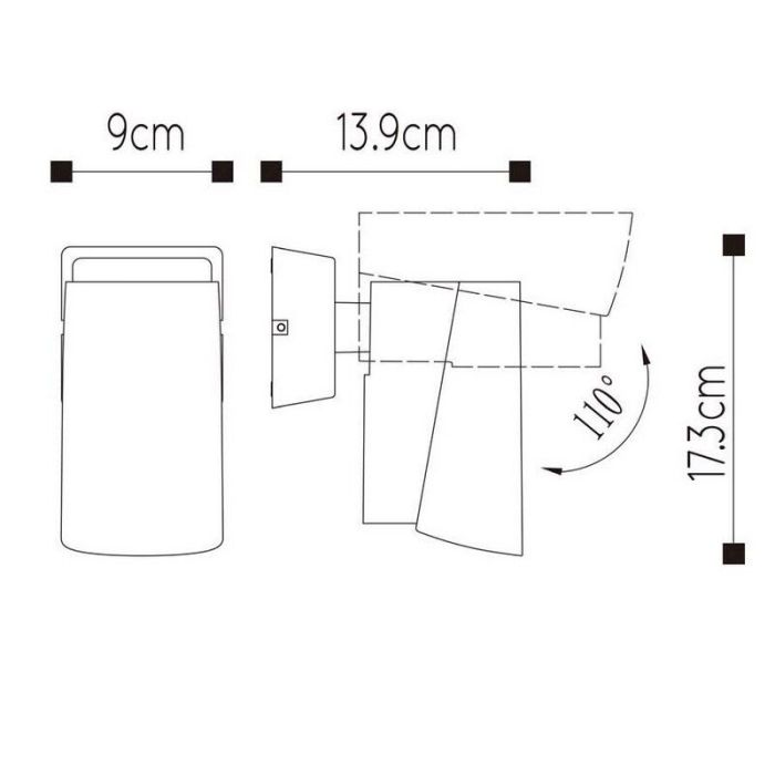 Anthrazit Außenleuchte Modern, Manal, 12W, 3000K LED, IP65