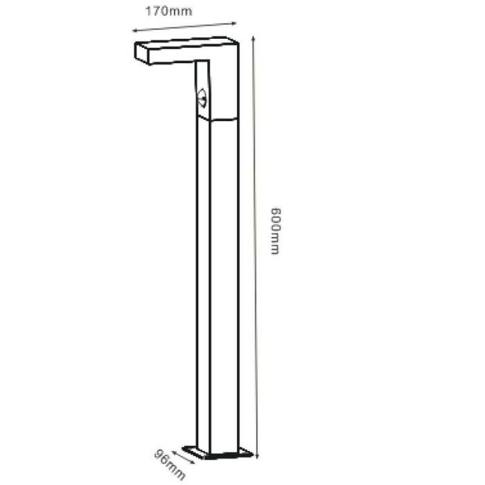 Anthrazit Wegeleuchte mit Bewegungsmelder Modern, Texas, 6W, 3000K LED, IP54
