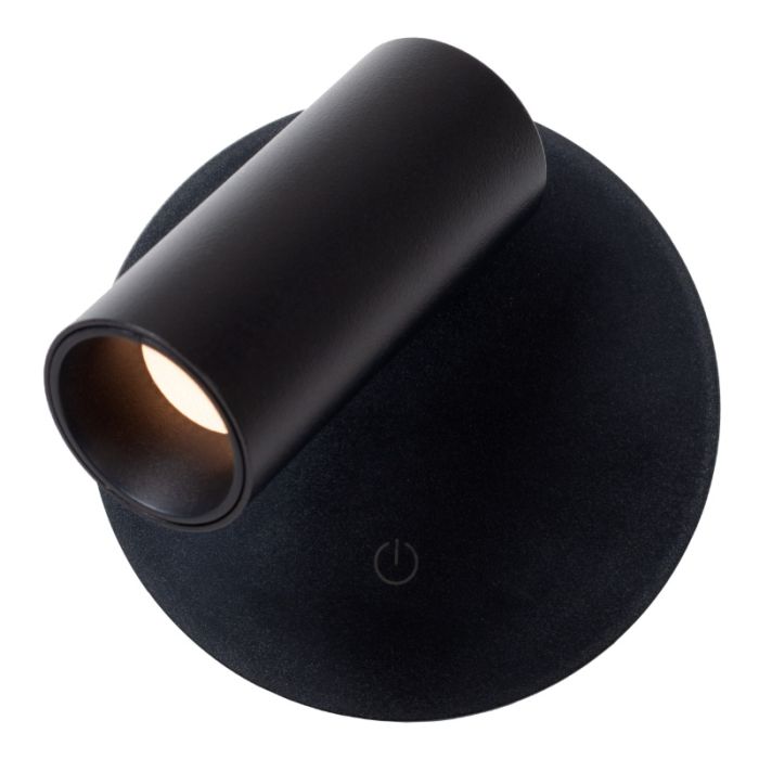 Schwarze aufladbare Wandleuchte Modern, Toni, 2W, 2700-4000K, mit Touch-Dimmer