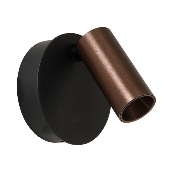 Braune aufladbare Wandleuchte Modern, Toni, 2W, 2700-4000K, mit Touch-Dimmer