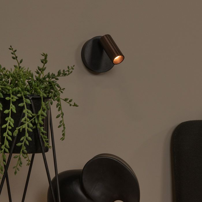 Braune aufladbare Wandleuchte Modern, Toni, 2W, 2700-4000K, mit Touch-Dimmer