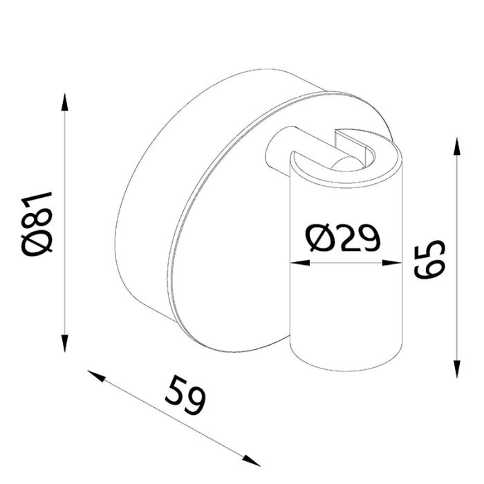 Braune aufladbare Wandleuchte Modern, Toni, 2W, 2700-4000K, mit Touch-Dimmer