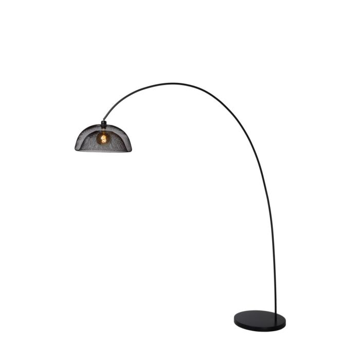 Schwarze Bogenlampe Modern, Mesh, mit Schalter