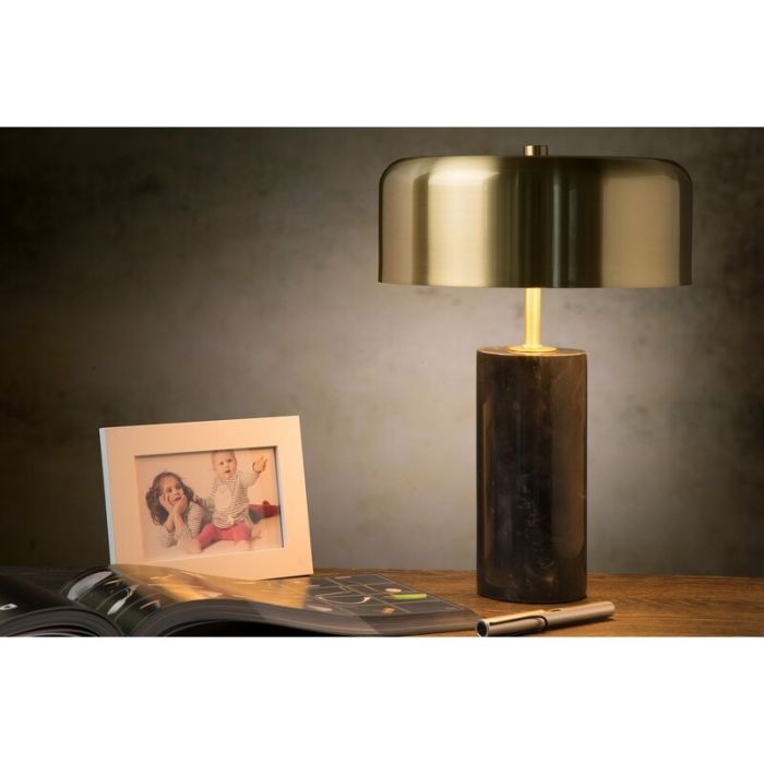 Marmor Tischleuchte Gold, Mirasol, mit Schalter