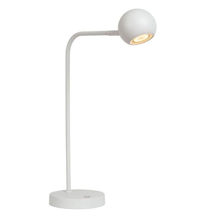 Weiße aufladbare Tischlampe Modern, Comet, 3W, 2700K LED, mit Touch-Dimmer