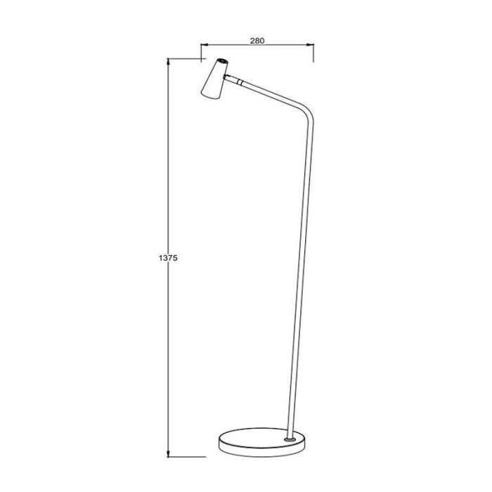 Schwarze aufladbare Stehlampe Modern, Stirling, 3W, 2700K LED, mit Touch-Dimmer