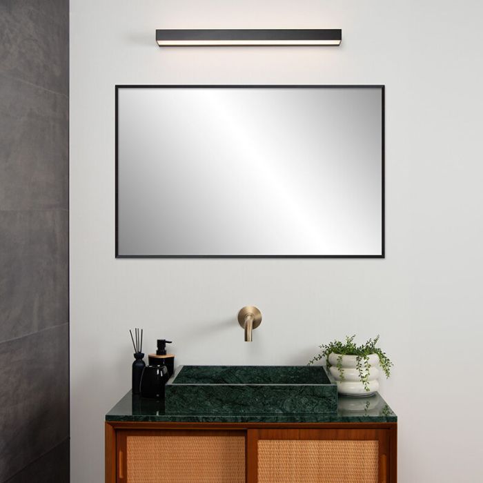 Schwarze Wandleuchte Badezimmer Modern, Alexa, 8W, 3000K LED, IP44