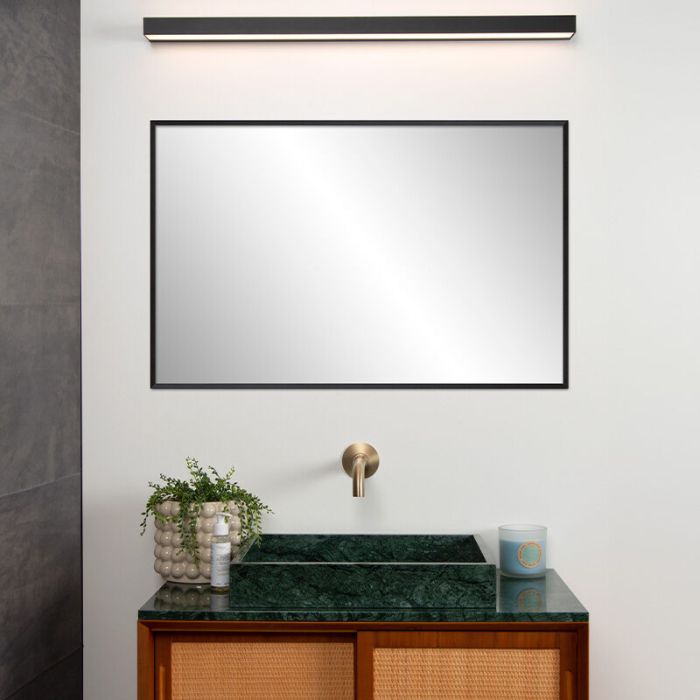 Schwarze Wandleuchte Badezimmer Modern, Alexa, 13W, 3000K LED, IP44