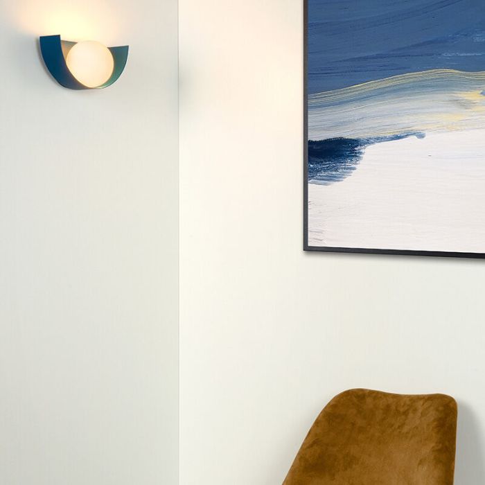 Blaue Wandleuchte Retro, Benni