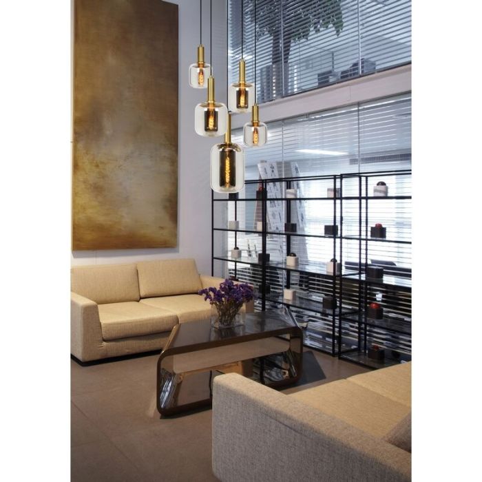 Goldene Pendelleuchte Modern, Joanet
