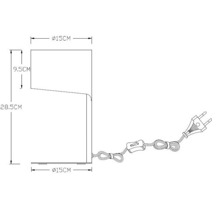 Weiße Tischleuchte Modern, Knulle, mit Schalter