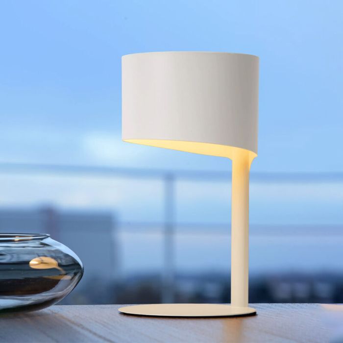 Weiße Tischleuchte Modern, Knulle, mit Schalter