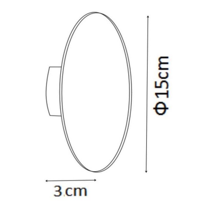 Schwarze Wandleuchte Modern, Eklyps led, 6W, 3000K LED
