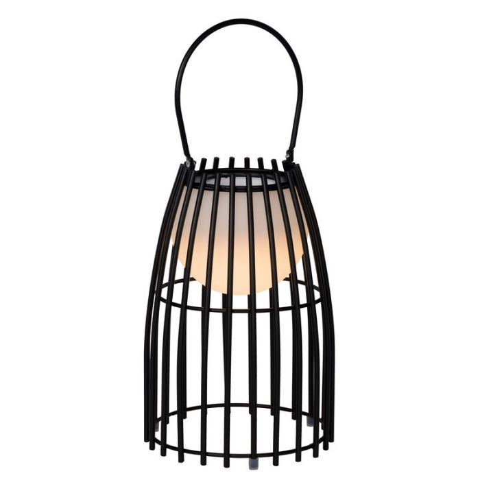 Schwarze Außen Tischleuchte Retro, Fjara, 0,3W, 2700K LED, IP44, mit Touch-Dimmer