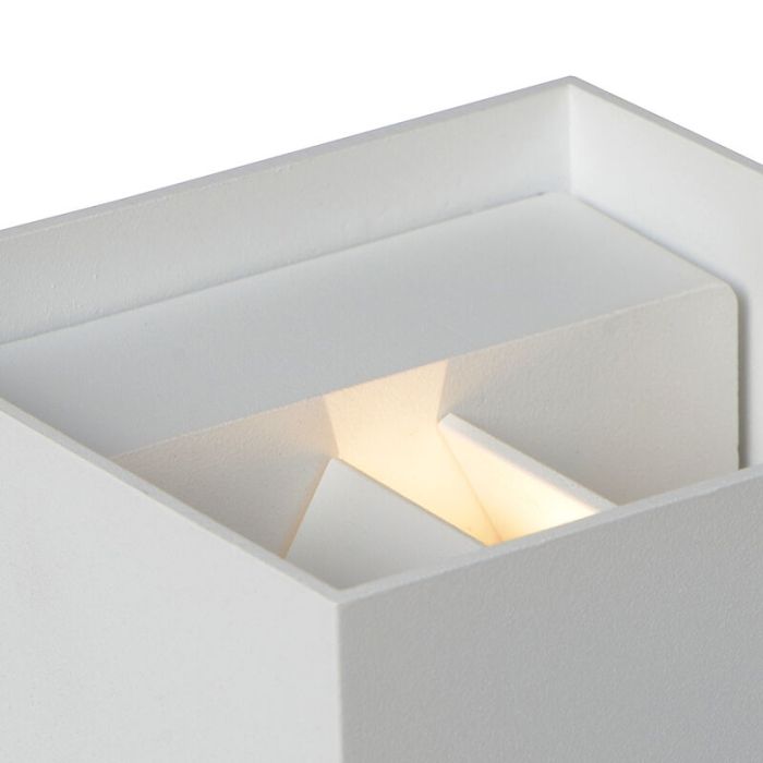 Weiße Up down Wandleuchte Modern, Axi, 6W, 2700K LED, IP54