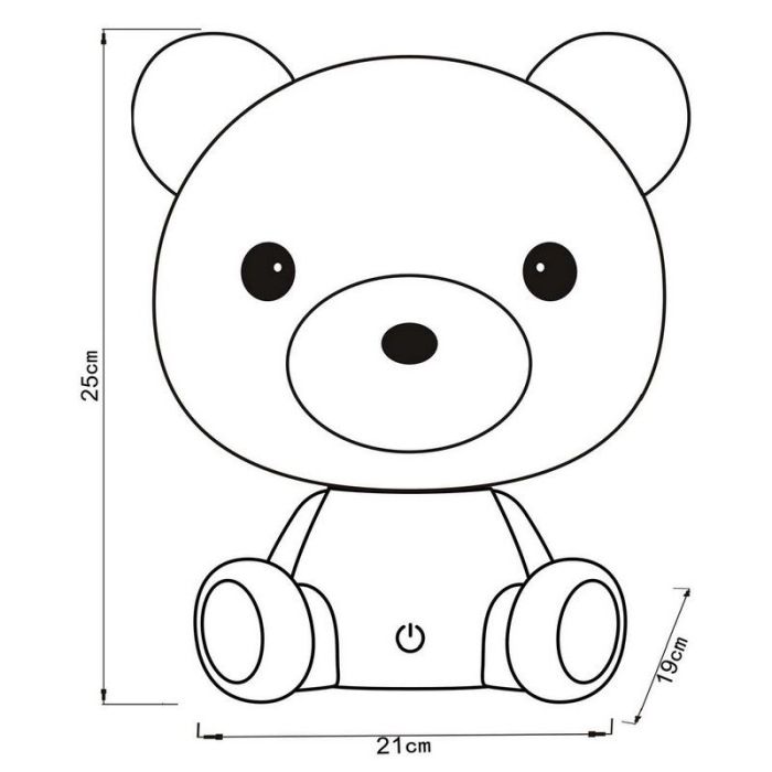 Weiße Kinderzimmer Tischleuchte, Dodo Bär, 3W, 3000K LED