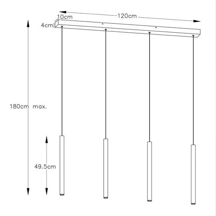 Schwarze Pendelleuchte Modern, Lorenz, 4W, 3000K LED