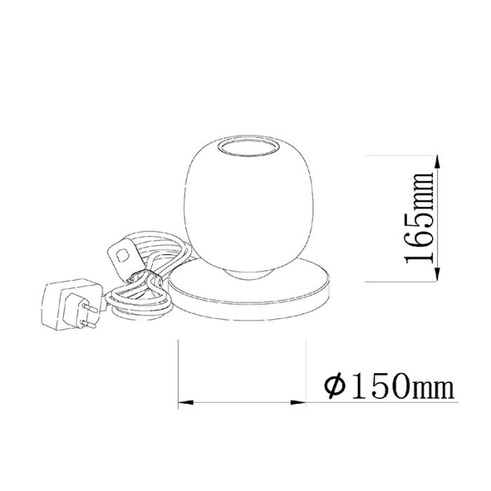 Graue Tischleuchte Modern, Tamino, 6W, 3000K LED, mit Schalter