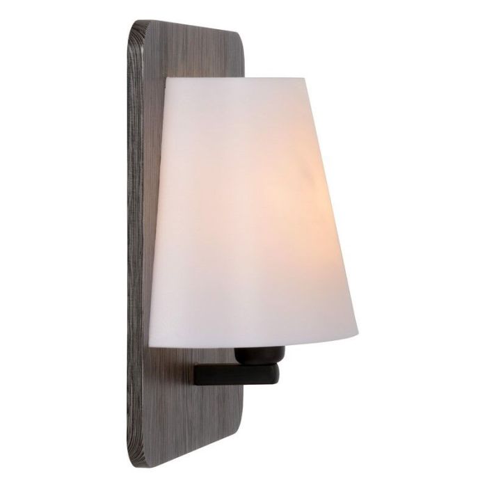 Holz Wandleuchte Grau, Idaho, mit Schalter