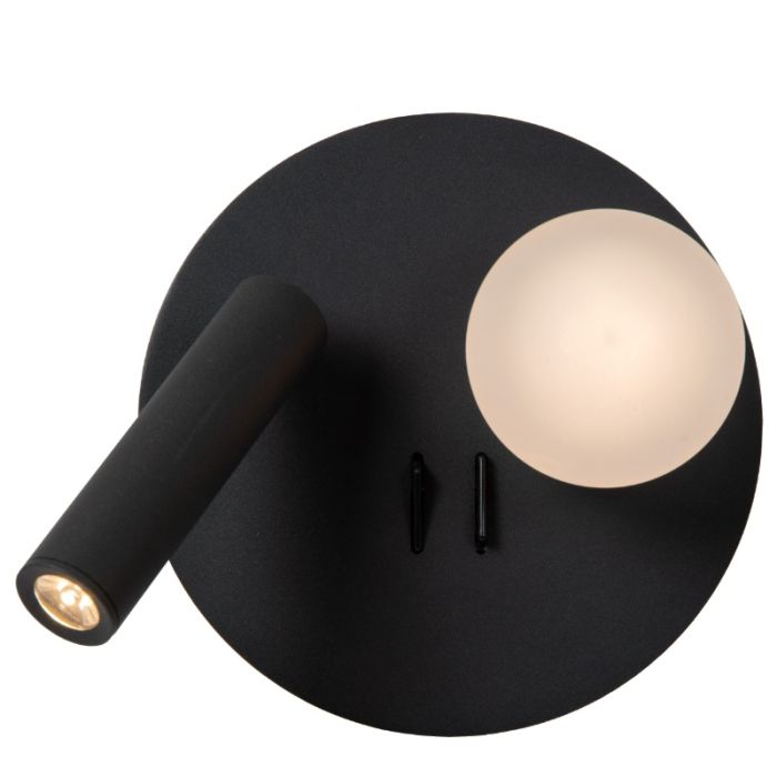 Schwarze Bettlampe Modern, Matiz, 3,5W, 3000K LED, mit Schalter